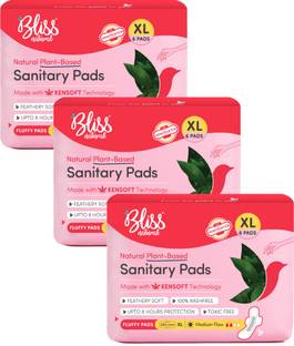 BlissNatural Rash-Free Sanitary Pads For Women | Combo Pack | Size - XL | Pack Of 18 Sanitary Pad