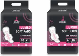 Ladywady XL Soft and Comfortable Sanitary Pads - 2 Pack (80 Pads, 290mm) Sanitary Pad
