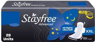 STAYFREE Advanced All Nights Ultra-Soft Touch XXL Sanitary Pads | Pack of 28 Sanitary Pad
