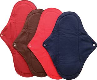 FabPad Reusable Washable Sanitary Cloth Pads Napkins (Pack of 4, Asst Colors) Sanitary Pad