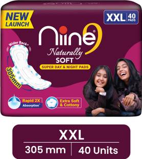 niine Naturally Soft XXL|305 mm|Wider Wings |Super Absorbent Day & Night Protection Sanitary Pad