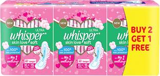 Whisper Ultra skin love soft xl 45 pad pack of 1 Sanitary Pad