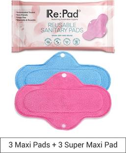 Re:pad Reusable Pad-3 Maxi + 3 Super Sanitary Pad