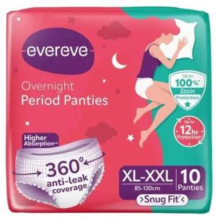 EverEve Overnight Period Panties – XL-XXL | 10 Count | 360° Anti-Leak Coverage Pantyliner