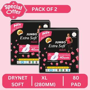 Extra Soft Jumbo Maxi XL Sanitary Pads - 40 Pads | Day & Night Protection Sanitary Pad