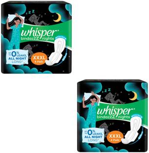 Whisper bindazzz night xxxl 4+4pads 8 new Sanitary Pad