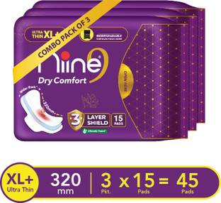 niine Dry Comfort Ultra Thin XL+ SUPER SAVER Sanitary with Biodegradable bags inside Sanitary Pad