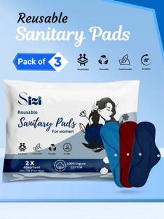 SIZI 3Pcs Cloth SanitaryPad | Eco-Friendly & Washable | Soft, Breathable & Leak-Proof Sanitary Pad