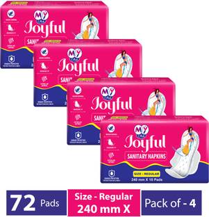 MYAID JOYFUL 240 mm | Soft, Leak-Proof, Rash-Free, Comfortable, Odour Control (72 Pads) Sanitary Pad