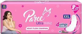 Paree Ultra Thinz Soft & Rash Free Double Feathers XXL Pads, With Disposable Covers Sanitary Pad
