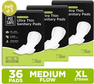 Pee Safe Ultra Thin Sanitary Pad for Women XL Cottony Soft Dual Wings Rash Free Periods Sanitary Pad
