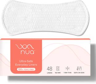 Nua Everyday Panty Liners (Pack of 48) || Super Thin (1mm) Panty Liners || Rash-Free and Toxin-Free || Soft Comfortable Top Layer Pantyliner