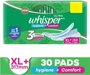 Whisper ULTRA HYGIENE+COMFORT XL+, FOR HEAVY FLOW Sanitary Pad (Pack of 30) Sanitary Pad