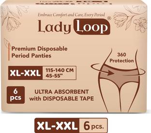 Lady loop overnight Disposable Period Panties for Women, XL-XXL Super Absorbent Sanitary Pad