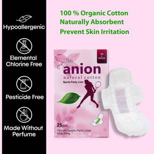 SIZI Organic Cotton Ultra Sports Panty liners, Menstrual Pads. (25Pads,Packof1) Pantyliner