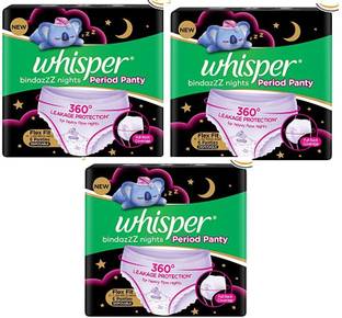 Whisper Bindazzz Nights Period Panties, Pants Sanitary Pad Sanitary Pad