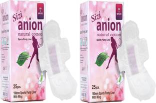 SIZI Organic Cotton Ultra 50 Sports Pantyliners, Menstrual Pads Extra Long,Unscented. Pantyliner