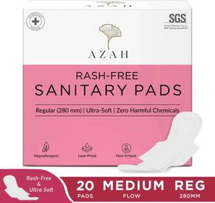 AZAH Rash-Free Napkins Regular for Medium Flow | Leak Proof & Cottony Soft Sanitary Pad