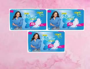 STAYFREE Secure XL Dry Cover 18+18+18 Units Sanitary Pad