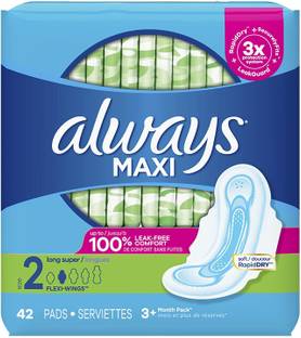 Always Maxi Pads Super With Flexi-Wings Unscented 42 Pads (Pack Of 1 ) Sanitary Pad