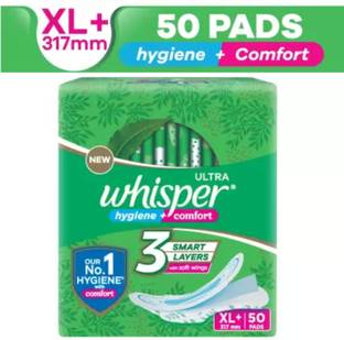 Whisper Sanitary Ultra clean XL+Sanitary Pads 50 Pads Sanitary Pad Sanitary Pad