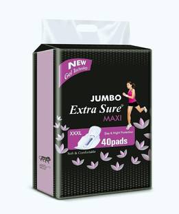 RUGY Extra Sure JUMBO Maxi 40 pads XXXL Day & Night Sanitary Pad Sanitary Pad Sanitary Pad