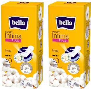Bella Panty Intima Plus Panty Liners - 40 Count (Large) x pack of 2 Pantyliner