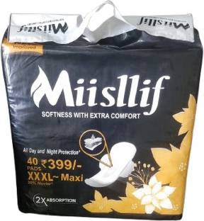 Miisllif XXXL-Max Maxi Sanitary Pads – 40 Pads | Soft & Extra Comfort Sanitary Pad