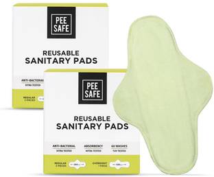 Pee Safe Reusable Sanitary Pads (6 Regular Pads + 2 Overnight Pads) Sanitary Pad