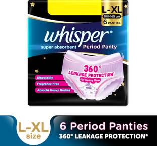 Whisper Super Absorbent Period Panty, L-XL Panties Sanitary Pad