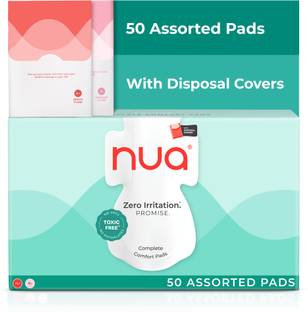 Nua Complete Comfort 25XL+ & 25XL With Disposal Covers| Zero Irritation Promise Sanitary Pad