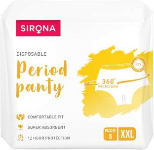 SIRONA Super Absorbent Disposable Period Panty with 360° Protection for 12 hours (XXL) Sanitary Pad