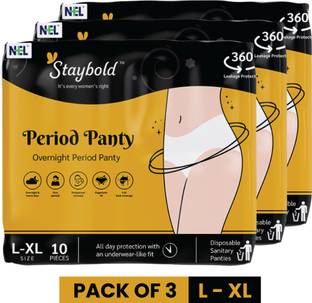 Staybold Super Absorbent Disposable Period Panties for Women with 12 Hr Protection(L/XL) Sanitary Pad