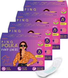 PINQ POLKA Premium Panty Liners 100 Large (180mm) Cottony Soft|Sensitive Skin|Ultra Thin Pantyliner