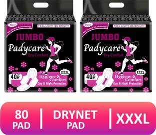 Padycare Extra dry feel overnight |Sanitary Napkin| XXXL | Pack of 80| Sanitary Pad