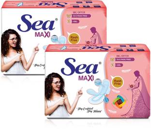 Sea 30 XXL Maxi Anti Bacterial, Rashes Free Cottony Soft Sanitary Pads for Woman/ Sanitary Pad