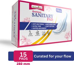 HERBNATURO Organic Cotton Sanitary Pads 280MM Regular for Women Sanitary Pad