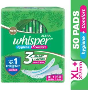 Whisper Ultra Clean XL+ Plus Sanitary Pad Sanitary Pad (Pack of 50) Sanitary Pad