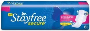 STAYFREE Secure XL Cover Sanitary Pads 6 (6 Pads) (Pack of 1 ) Sanitary Pad
