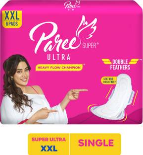 Paree Super Ultra Soft Feel Double Feathers XXL Tri-Fold Pads, With Disposable Covers Sanitary Pad