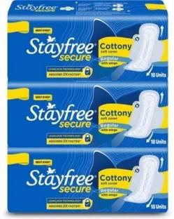 STAYFREE secure cottony regular, 18x3 napkins Sanitary Pad