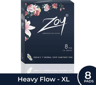 Zoy Herbal Sanitary Pad| Natural Care| High Absorption| Size - XL, Heavy Flow,340mm Sanitary Pad