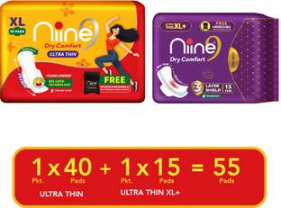 niine Dry Comfort (XL, XL+)Ultra-Thin Day&Night Protection with Disposable bags inside Sanitary Pad