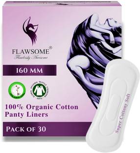 FLAWSOME Panty Liner, Organic Cotton, Unscented, Rash-Free, Pantyliner