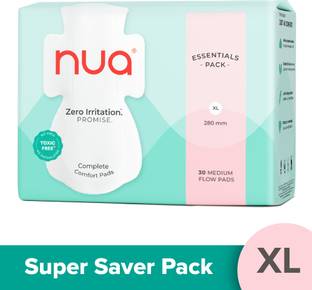 Nua Complete Comfort 30 Medium Flow XL | Essentials Pack | 4X Comfort Sanitary Pad