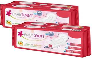 everteen XL Cottony-Soft Sanitary Pads (Neem, Safflower) 40pcs Sanitary Pad