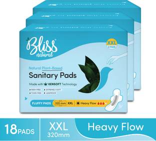 BlissNatural Plant Based | XXL For Heavy Flow Combo | Extremely Soft & 100% Rash free Sanitary Pad