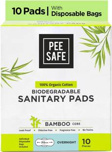 Pee Safe Organic Cotton Ultra Thin Biodegradable Overnight Sanitary Pad