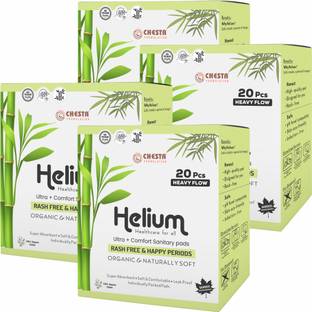 CHESTA FORMULATION Sanitary Pad 350mm |Upto 100% Leakage Protection| Odor Control 80Pcs (Pack of 4) Sanitary Pad