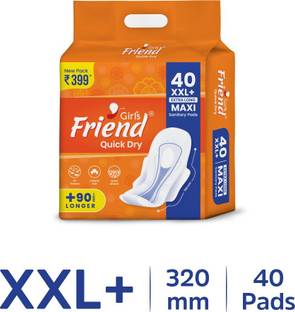 Girl's Friend Quick Dry Sanitary Pads |XXL+, 40 Pads |Cottony Soft |For Heavy Flow Sanitary Pad
